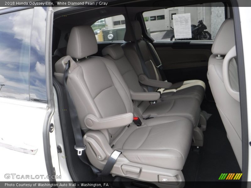 White Diamond Pearl / Gray 2018 Honda Odyssey Elite