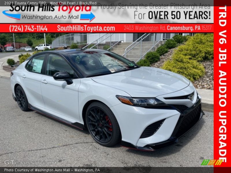 Wind Chill Pearl / Black/Red 2021 Toyota Camry TRD