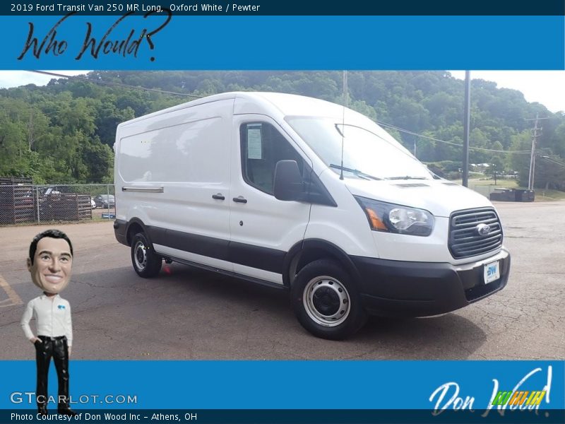 Oxford White / Pewter 2019 Ford Transit Van 250 MR Long