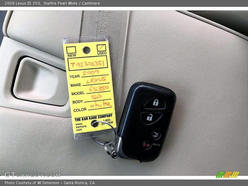 Starfire Pearl White / Cashmere 2009 Lexus ES 350