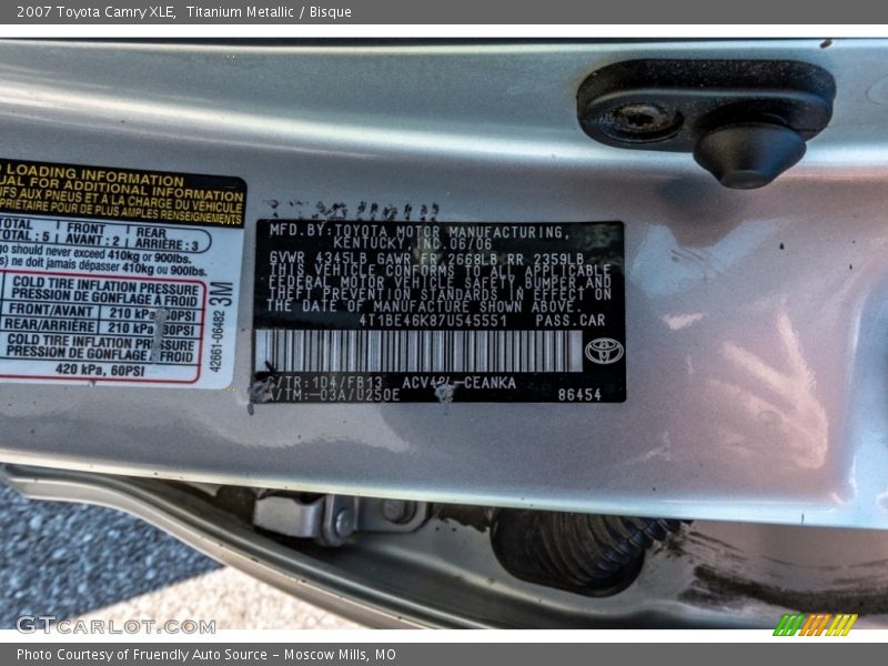 Titanium Metallic / Bisque 2007 Toyota Camry XLE