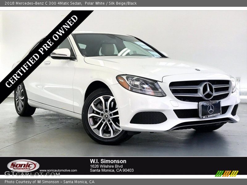 Polar White / Silk Beige/Black 2018 Mercedes-Benz C 300 4Matic Sedan