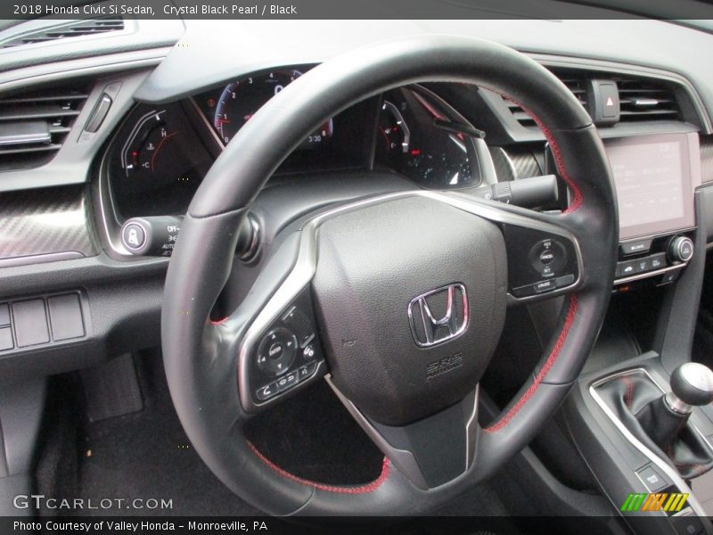 Crystal Black Pearl / Black 2018 Honda Civic Si Sedan