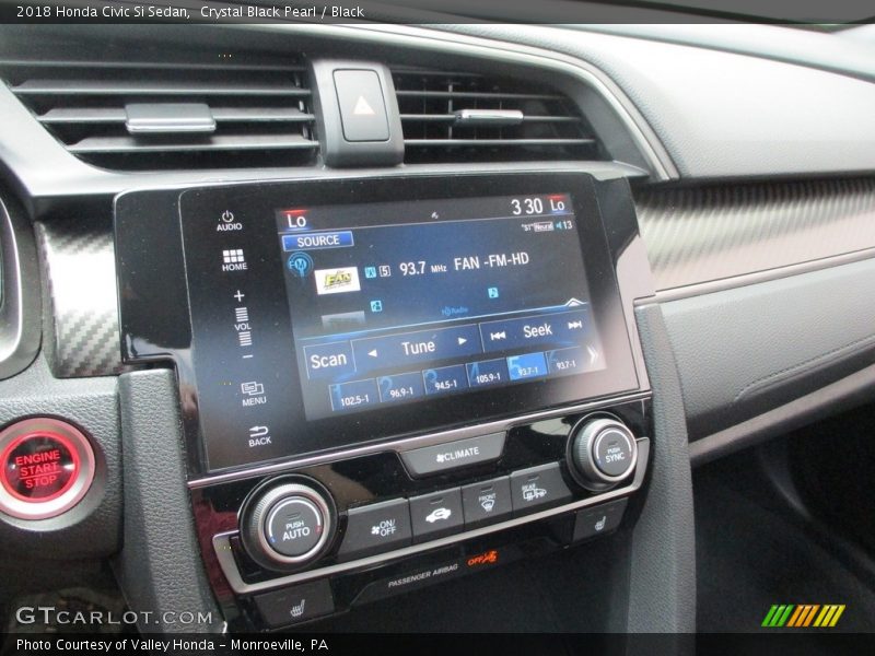 Crystal Black Pearl / Black 2018 Honda Civic Si Sedan