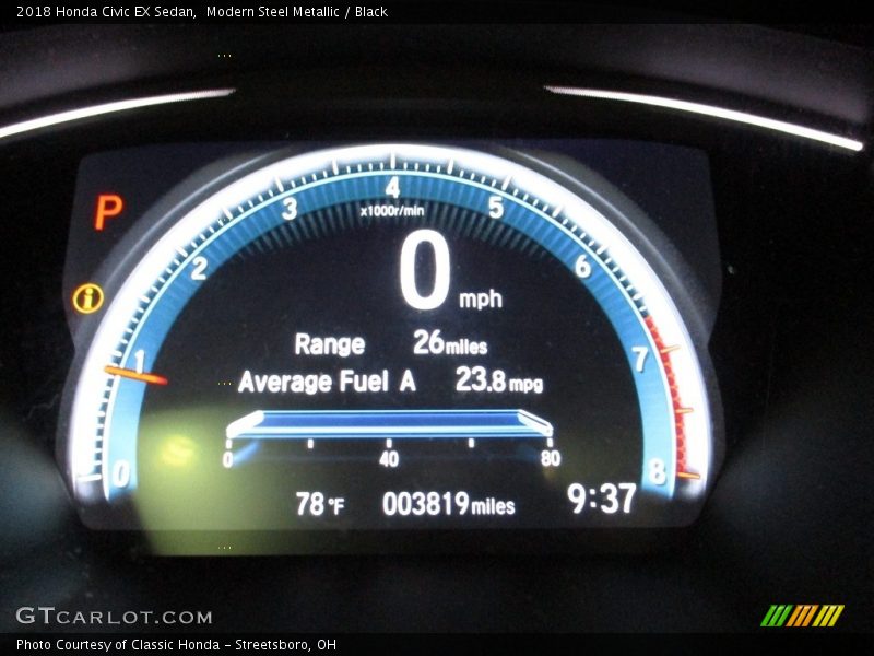 Modern Steel Metallic / Black 2018 Honda Civic EX Sedan