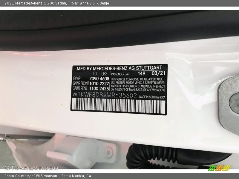 Polar White / Silk Beige 2021 Mercedes-Benz C 300 Sedan