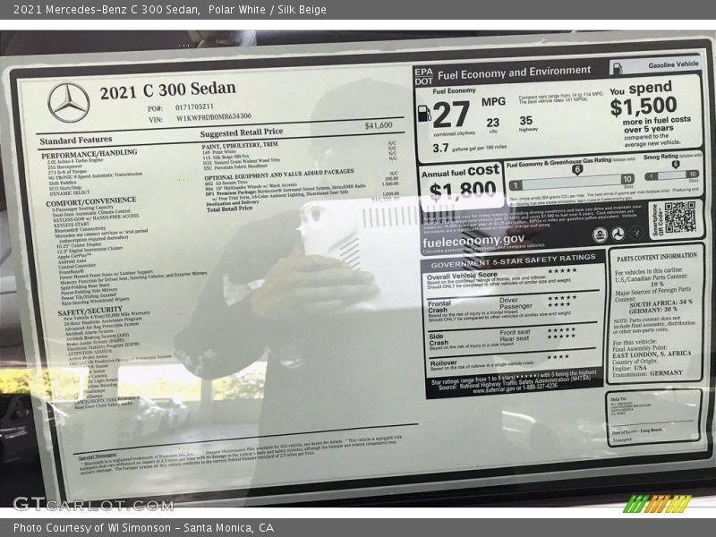 Polar White / Silk Beige 2021 Mercedes-Benz C 300 Sedan