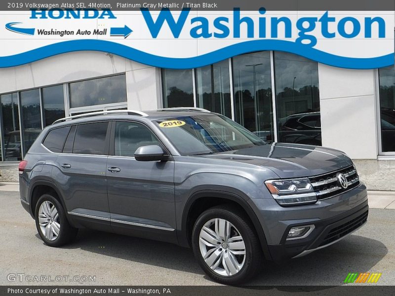 Platinum Gray Metallic / Titan Black 2019 Volkswagen Atlas SEL 4Motion