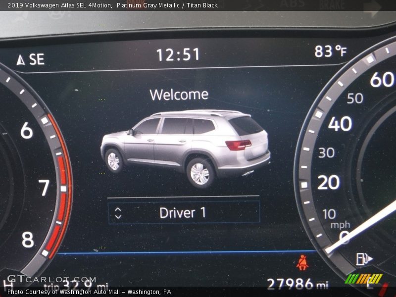 Platinum Gray Metallic / Titan Black 2019 Volkswagen Atlas SEL 4Motion