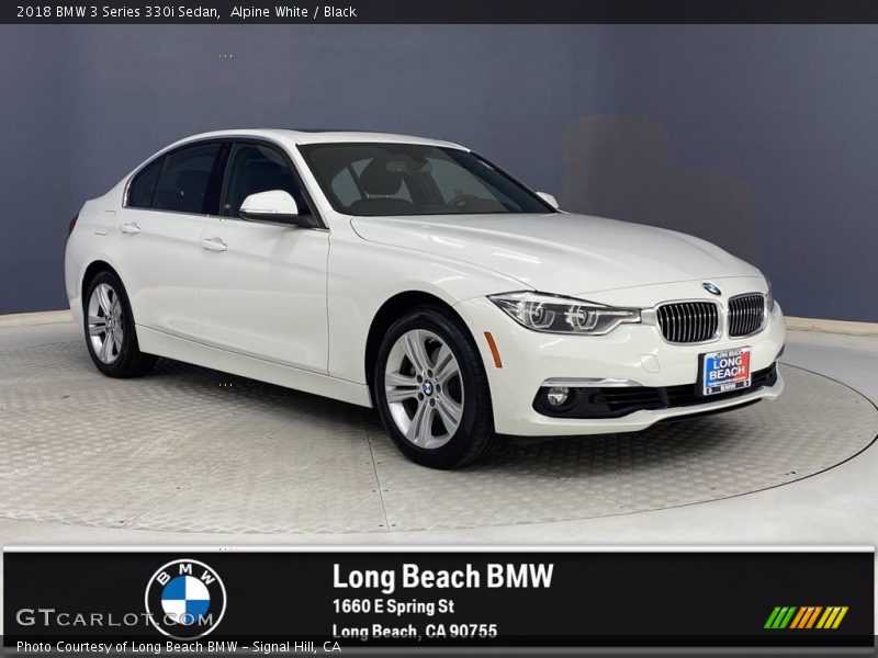 Alpine White / Black 2018 BMW 3 Series 330i Sedan