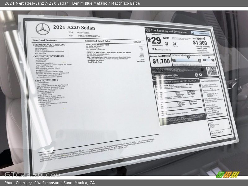 Denim Blue Metallic / Macchiato Beige 2021 Mercedes-Benz A 220 Sedan