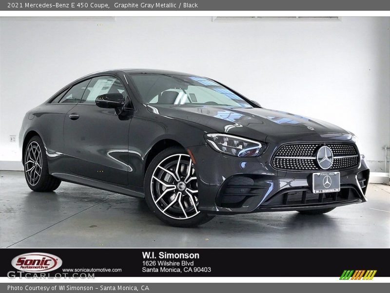 Graphite Gray Metallic / Black 2021 Mercedes-Benz E 450 Coupe