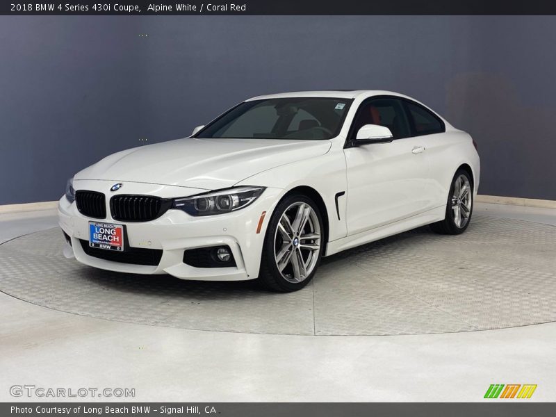 Alpine White / Coral Red 2018 BMW 4 Series 430i Coupe