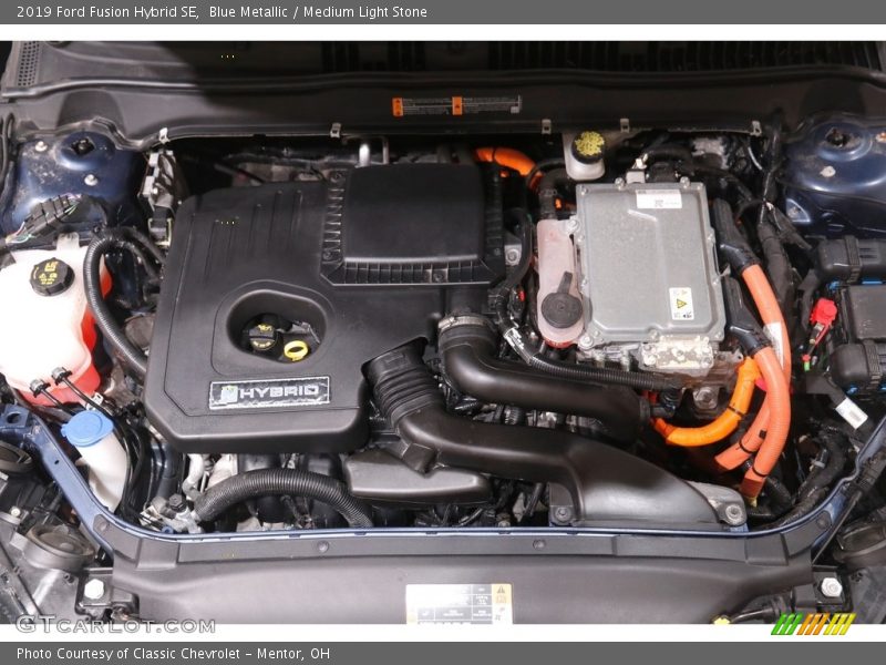 Blue Metallic / Medium Light Stone 2019 Ford Fusion Hybrid SE