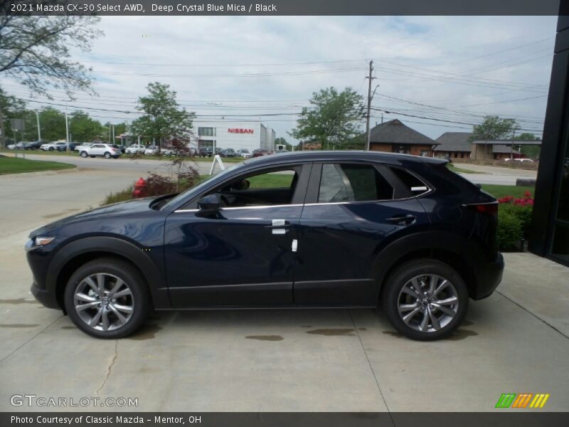 Deep Crystal Blue Mica / Black 2021 Mazda CX-30 Select AWD
