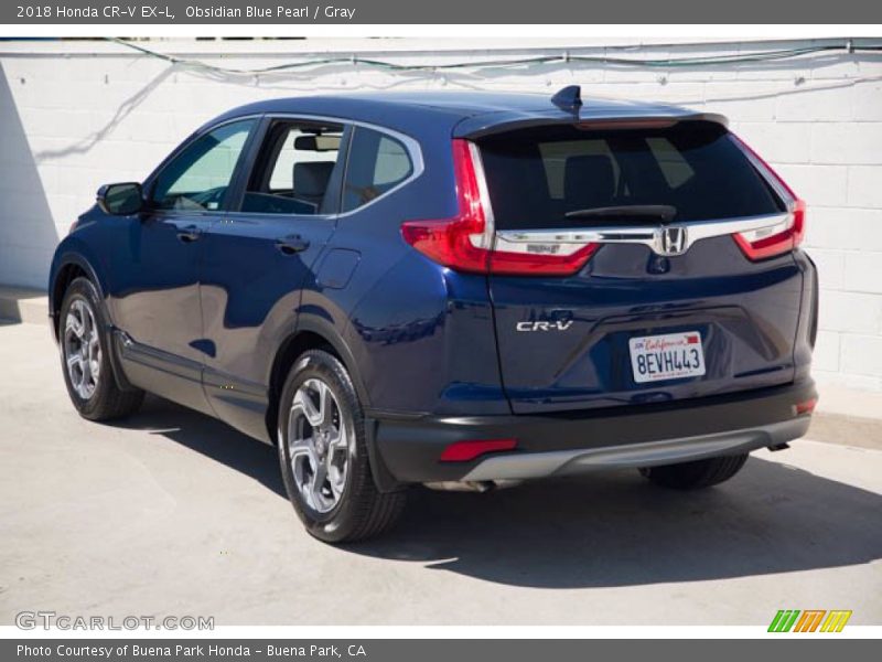 Obsidian Blue Pearl / Gray 2018 Honda CR-V EX-L