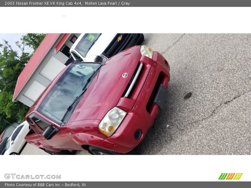 Molten Lava Pearl / Gray 2003 Nissan Frontier XE V6 King Cab 4x4