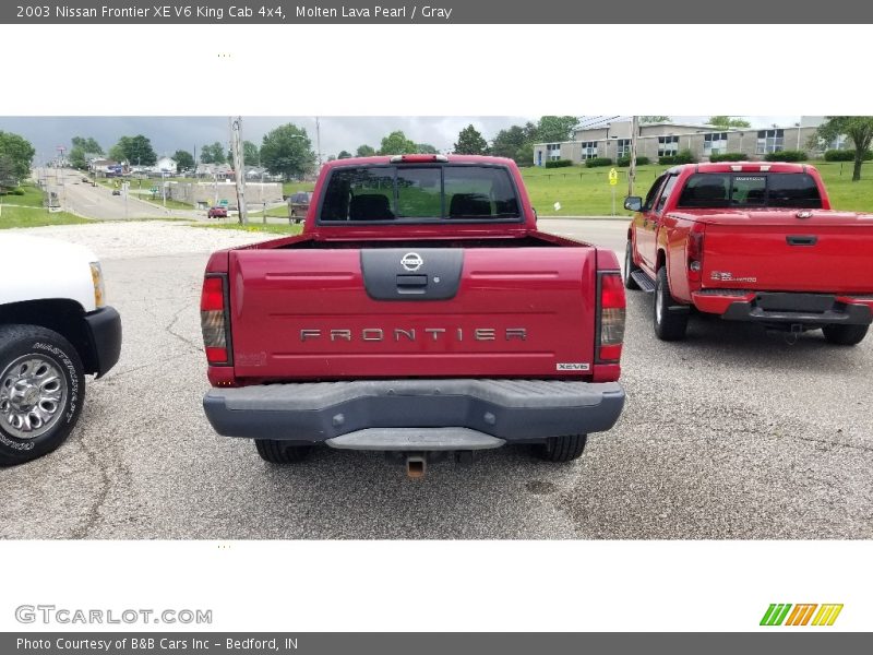 Molten Lava Pearl / Gray 2003 Nissan Frontier XE V6 King Cab 4x4
