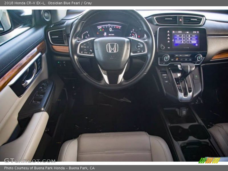 Obsidian Blue Pearl / Gray 2018 Honda CR-V EX-L