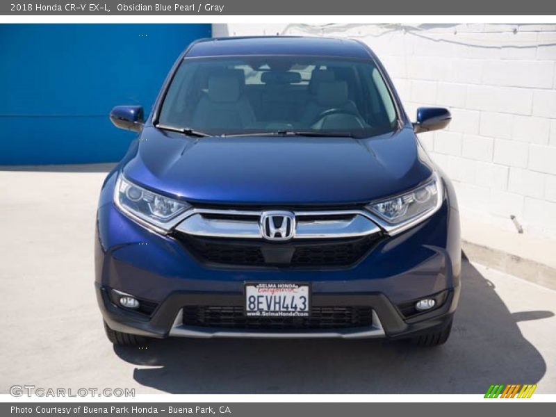 Obsidian Blue Pearl / Gray 2018 Honda CR-V EX-L