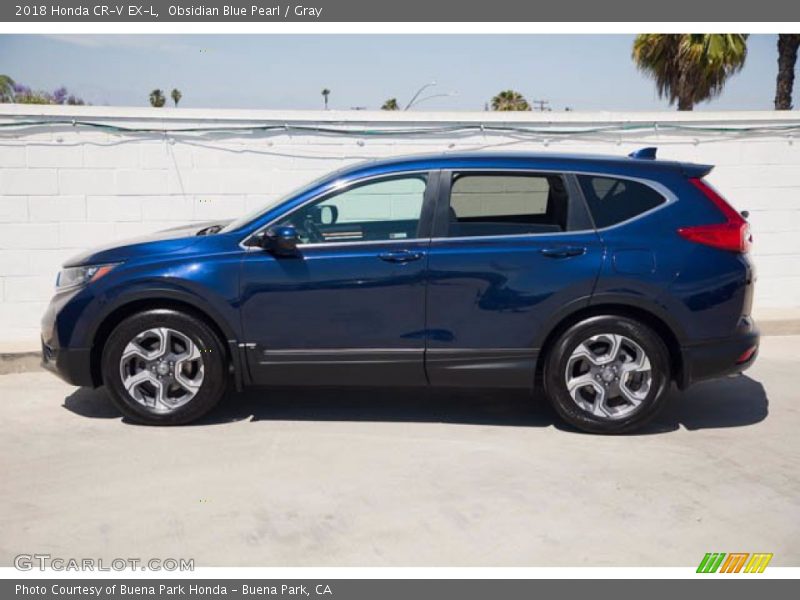 Obsidian Blue Pearl / Gray 2018 Honda CR-V EX-L