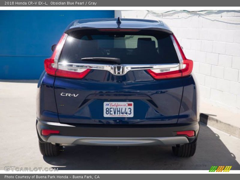 Obsidian Blue Pearl / Gray 2018 Honda CR-V EX-L