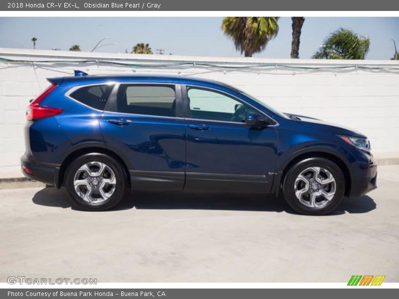 Obsidian Blue Pearl / Gray 2018 Honda CR-V EX-L