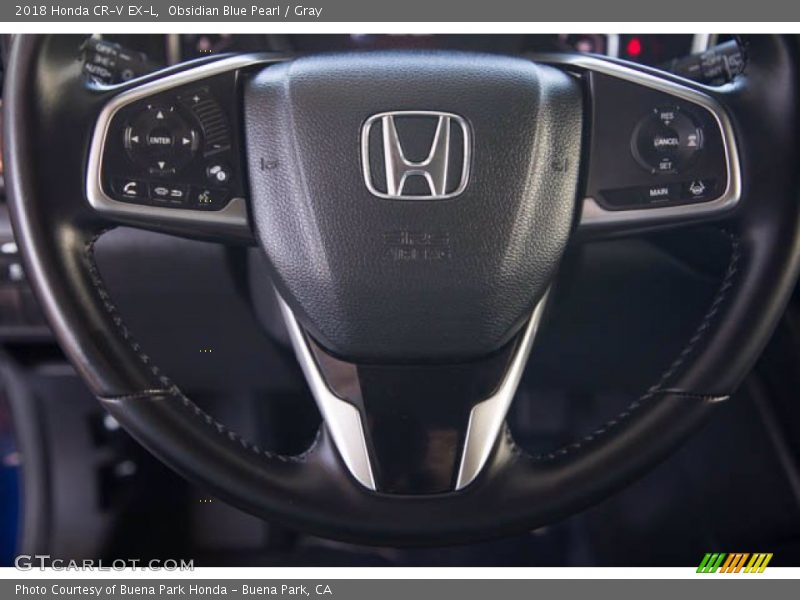 Obsidian Blue Pearl / Gray 2018 Honda CR-V EX-L