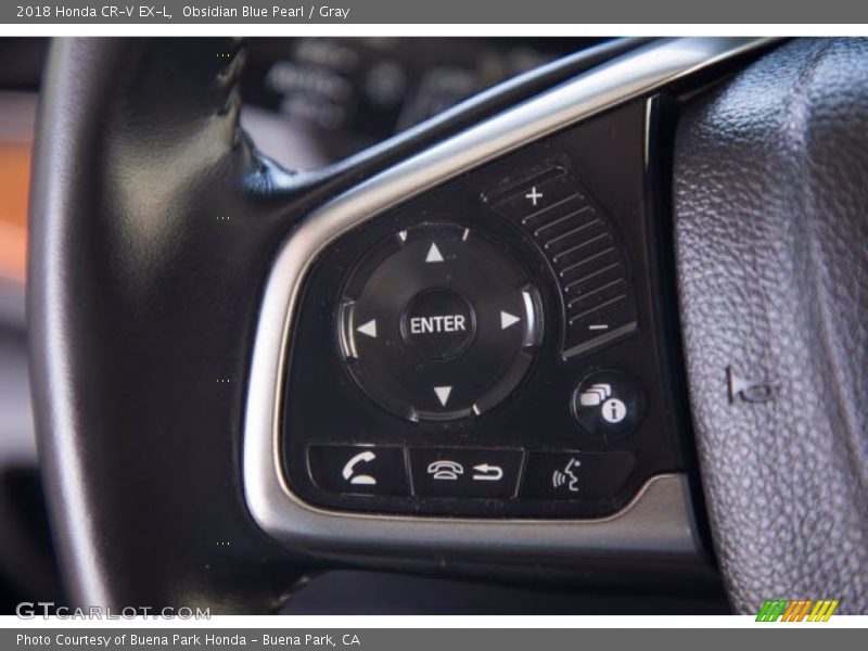 Obsidian Blue Pearl / Gray 2018 Honda CR-V EX-L