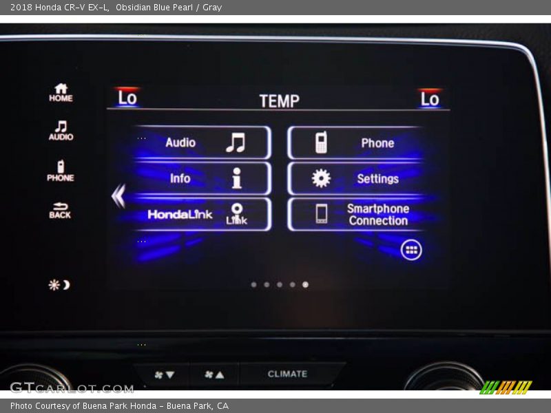 Obsidian Blue Pearl / Gray 2018 Honda CR-V EX-L