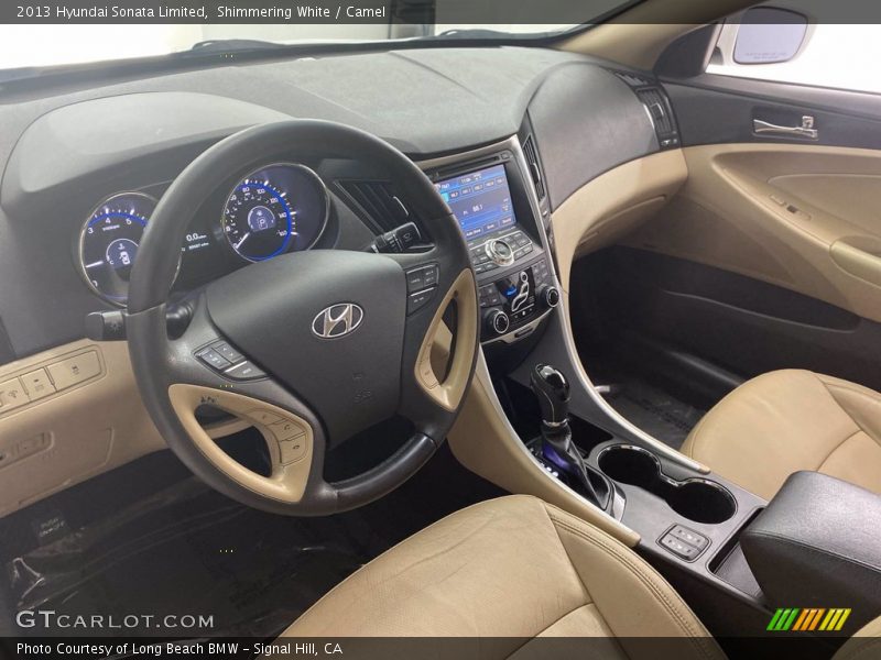 Shimmering White / Camel 2013 Hyundai Sonata Limited