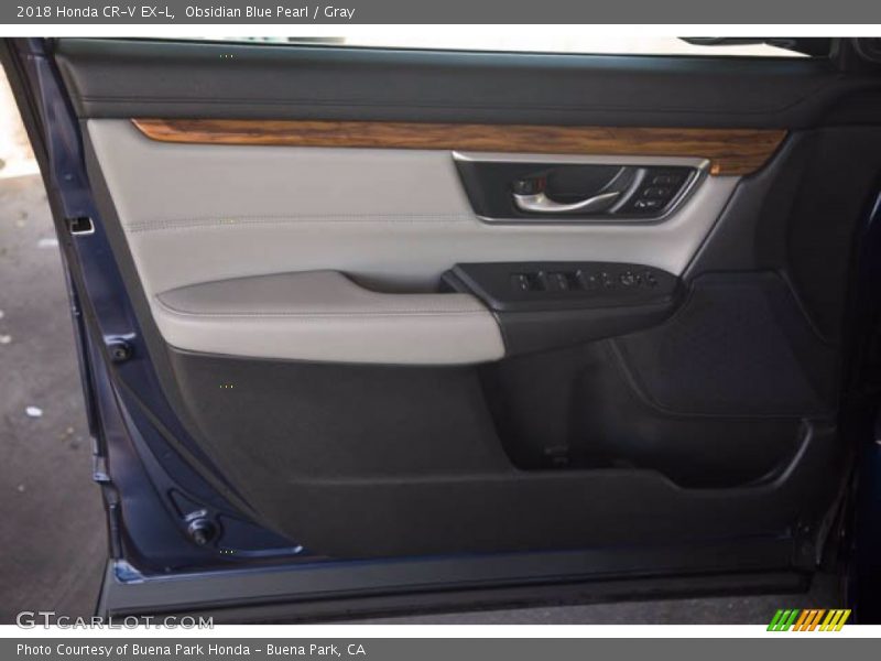 Obsidian Blue Pearl / Gray 2018 Honda CR-V EX-L