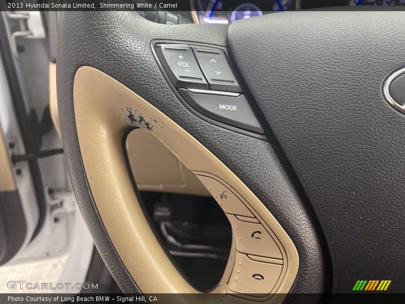 Shimmering White / Camel 2013 Hyundai Sonata Limited