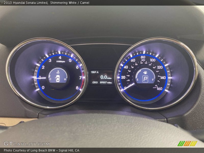 Shimmering White / Camel 2013 Hyundai Sonata Limited