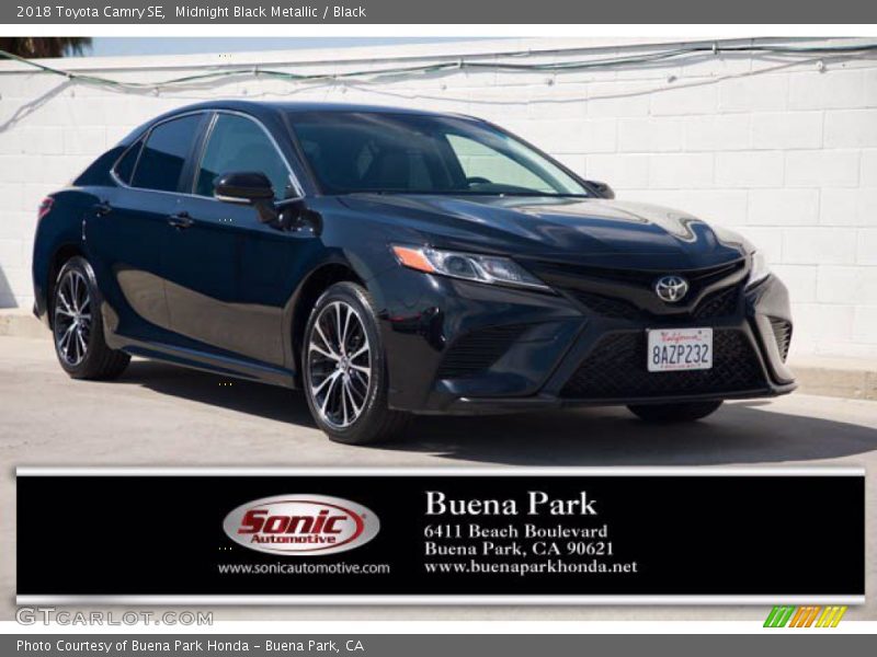 Midnight Black Metallic / Black 2018 Toyota Camry SE