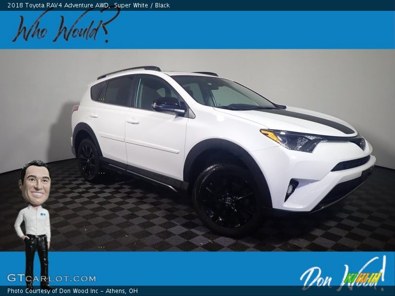 Super White / Black 2018 Toyota RAV4 Adventure AWD