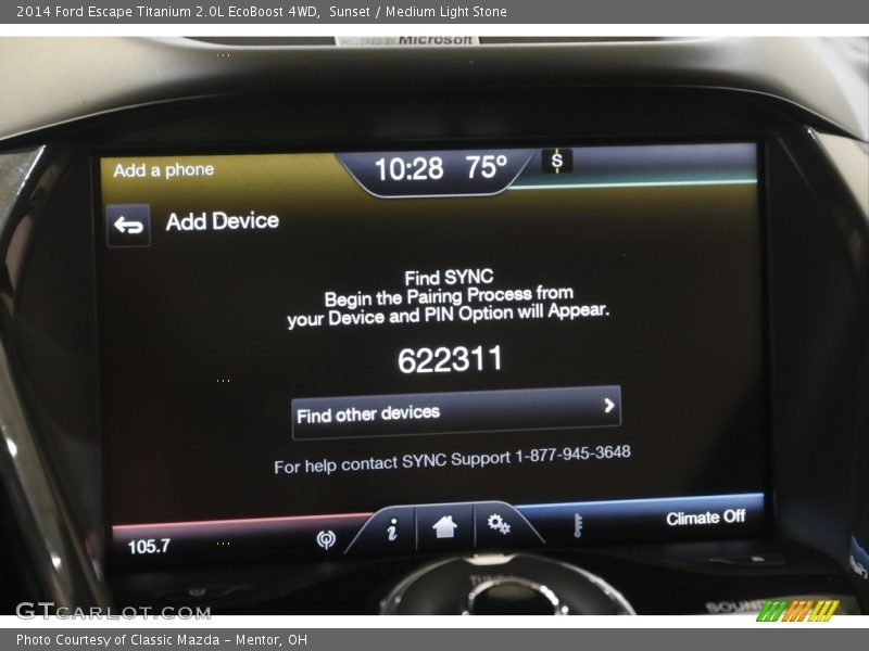 Sunset / Medium Light Stone 2014 Ford Escape Titanium 2.0L EcoBoost 4WD