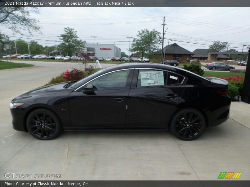 Jet Black Mica / Black 2021 Mazda Mazda3 Premium Plus Sedan AWD