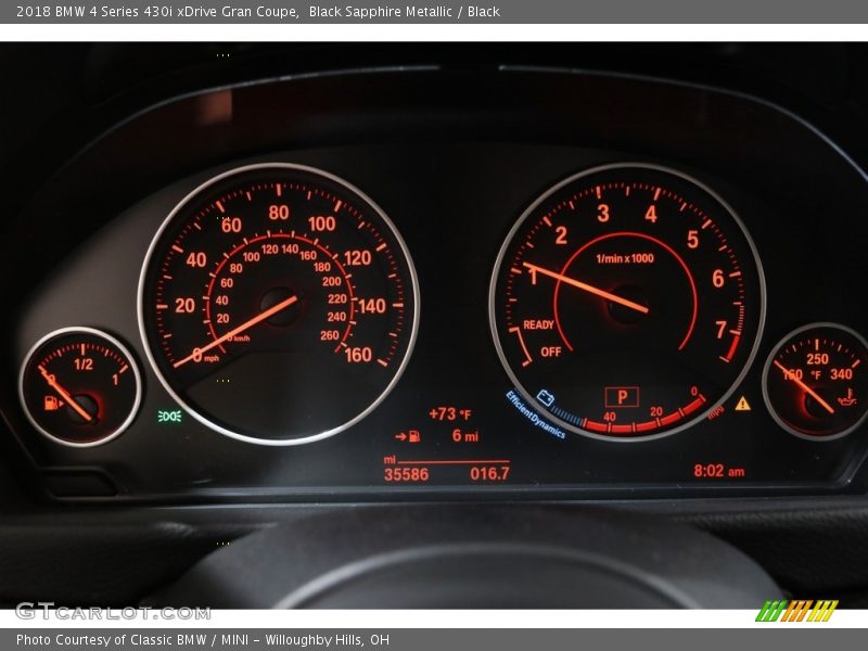 Black Sapphire Metallic / Black 2018 BMW 4 Series 430i xDrive Gran Coupe