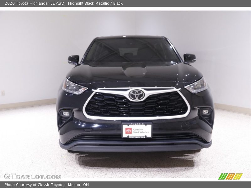 Midnight Black Metallic / Black 2020 Toyota Highlander LE AWD