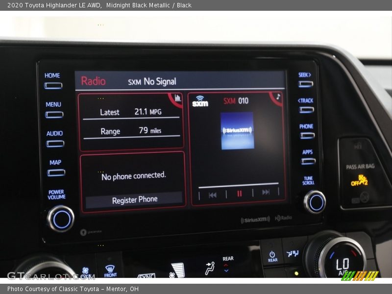 Midnight Black Metallic / Black 2020 Toyota Highlander LE AWD