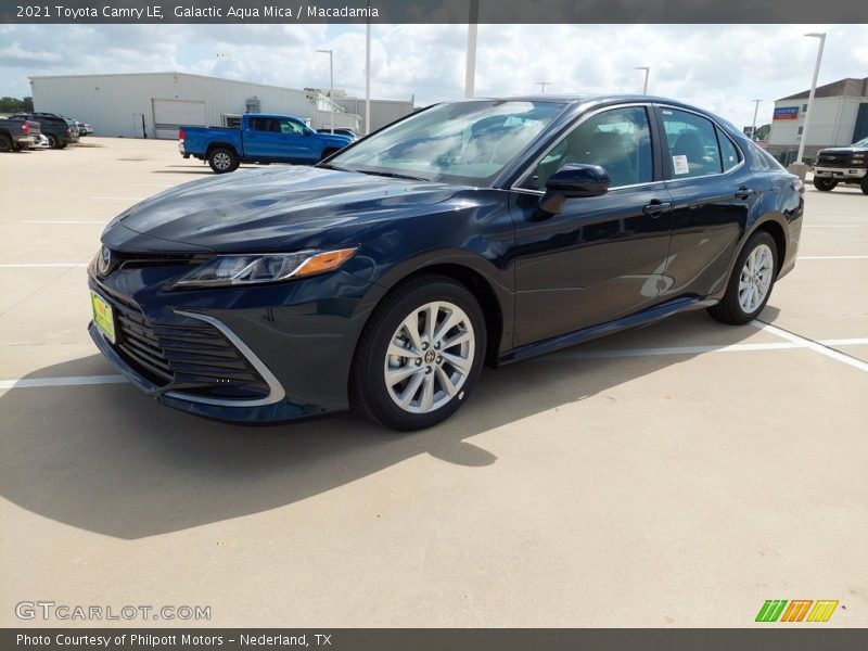 Galactic Aqua Mica / Macadamia 2021 Toyota Camry LE