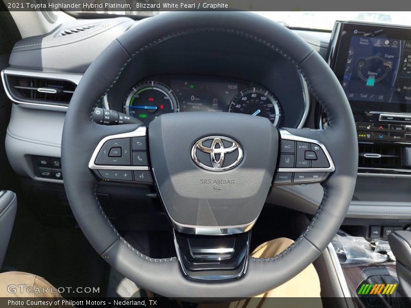 Blizzard White Pearl / Graphite 2021 Toyota Highlander Hybrid Platinum