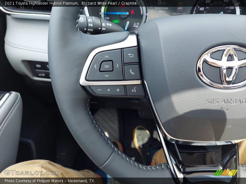 Blizzard White Pearl / Graphite 2021 Toyota Highlander Hybrid Platinum