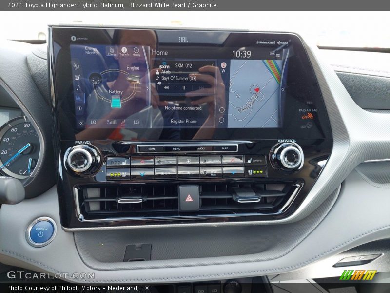 Blizzard White Pearl / Graphite 2021 Toyota Highlander Hybrid Platinum