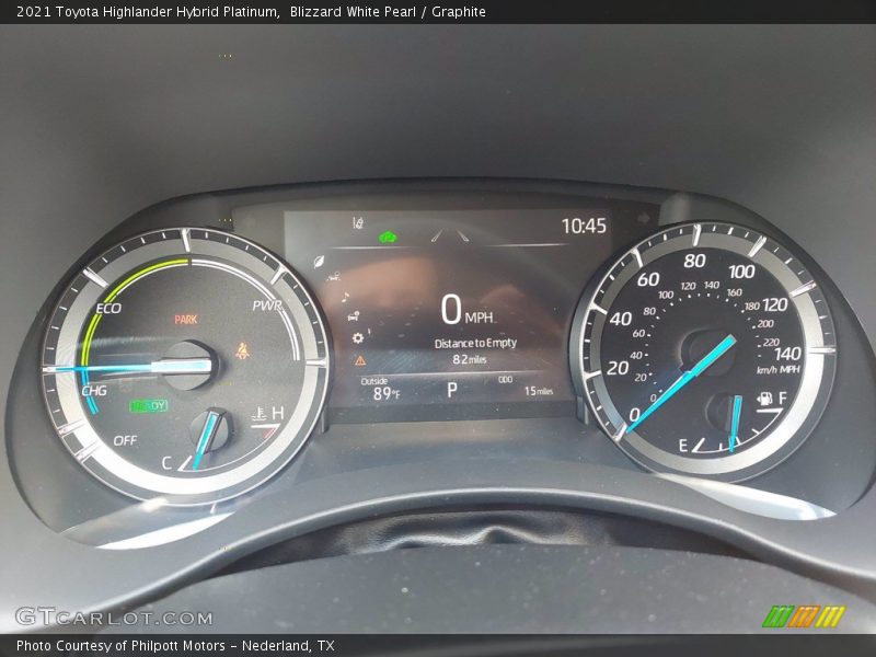 Blizzard White Pearl / Graphite 2021 Toyota Highlander Hybrid Platinum