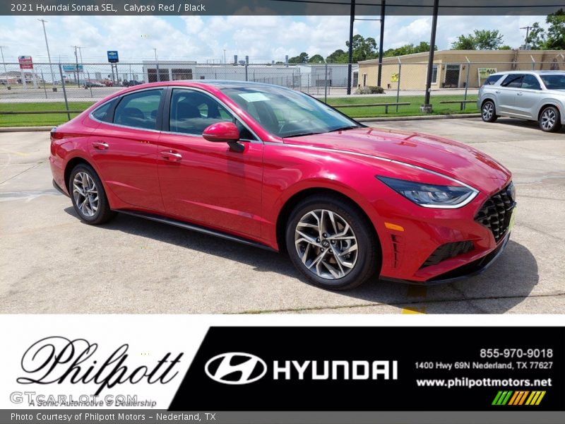 Calypso Red / Black 2021 Hyundai Sonata SEL