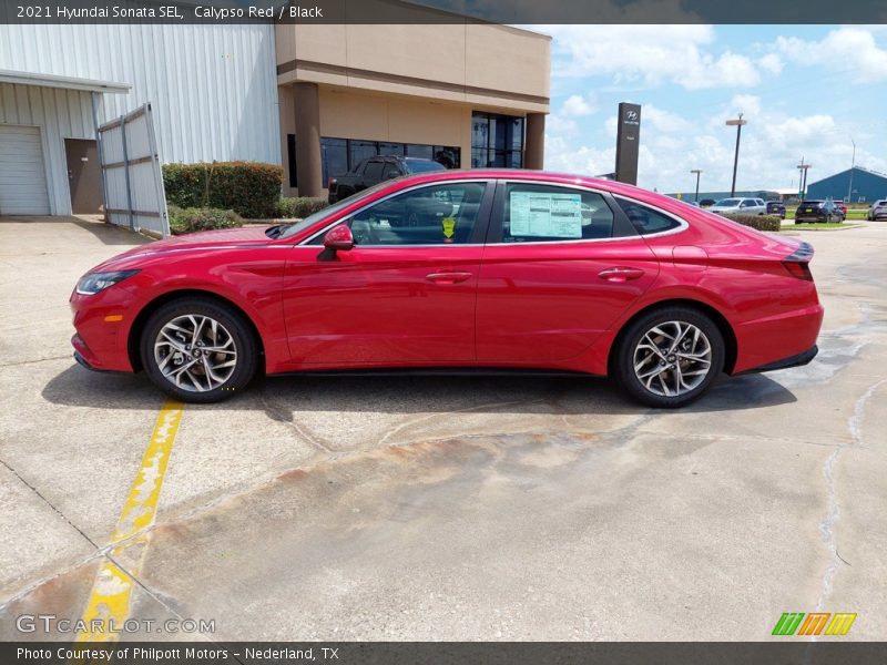 Calypso Red / Black 2021 Hyundai Sonata SEL