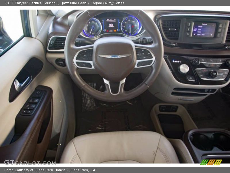 Jazz Blue Pearl / Cognac/Alloy/Toffee 2017 Chrysler Pacifica Touring L