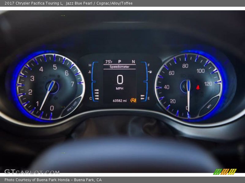 Jazz Blue Pearl / Cognac/Alloy/Toffee 2017 Chrysler Pacifica Touring L